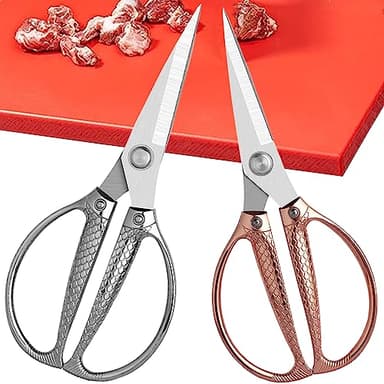 Kitchen Shears 2 Pack, Heavy Duty Poultry Shears, Dishwasher Safe, All Purpose Stainless Steel Utility Scissors for Kitchen, Chicken, Fish, Herbs, Turkey - Image 1