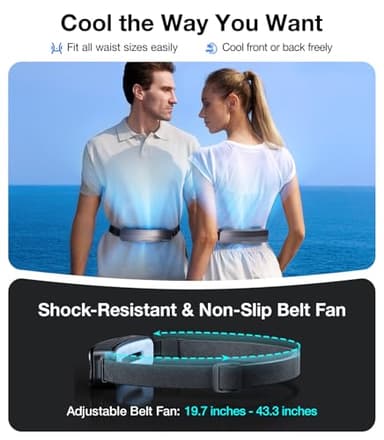 TORRAS 2025 Top Portable Waist Fan COOLiFY Zone 3, Ultra-Light Personal Wearable Belt Fan, 26ft/s Strongest Wind for Full Body Cooling【No.1 Cooling Area & Cool Tech】 Rechargeable for Outdoor/Jobsite - Image 6