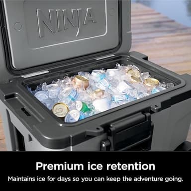 Ninja | Cooler | FrostVault 45QT Cooler with Wheels | Insulated with Temp Dry Storage Drawer | Keeps Ice Cold for Days | for The Beach, Camping, Picnics & More | Slate Gray | FB245GY - Image 3