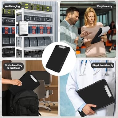 YEAHVIY Clipboard with Storage, High Capacity Clip Boards 8.5x11, Heavy Duty Plastic Nursing Clipboard Folder with Pen Holder and Low Profile Clip for School & Office - Image 6