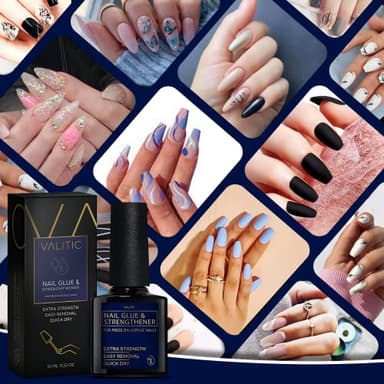 Valitic Strong Nail Glue and Strengthener for Acrylic and Press On Nails - Quick Dry Brush On Gel for Long Lasting Effect - Adhesive Nail Bond for False Nails with Tips Strengthener - 2 PACK - Image 7
