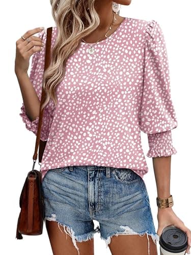 XIEERDUO Tops for Women Trendy 3/4 Sleeve Womens Shirts Dressy Casual Blouses for Women Business Casual Xxl - Image 3