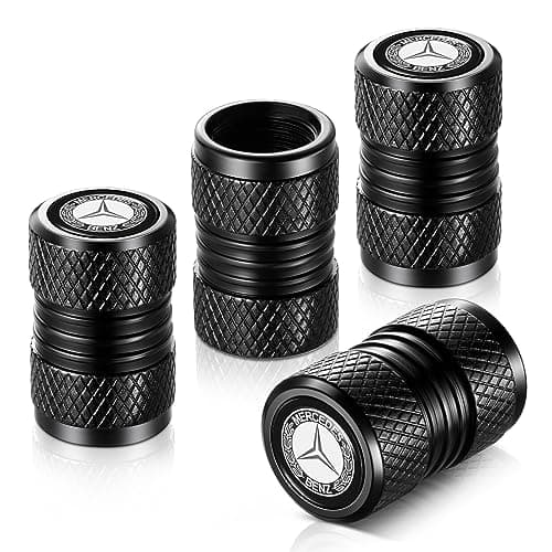 YHEESHIGN Tire Valve Stem Caps, Compatible with Mercedes Benz Series Stem Cap Universal Car Air Cover Car Accessories for Cars, SUV, Truck, Motorcycles 4pcs (Black) - Image 1