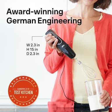 Braun MultiQuick 5 Immersion Hand Blender with Dual Speed + Turbo and Patented Technology, 350W - Includes Beaker and Whisk, Black, MQ505 - Image 7