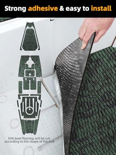 FOCEAN Boat Flooring EVA Foam Boat Decking Camo Marine Flooring Self-Adhesive Marine Mat for Motorboat RV Yacht Kayak, 94.5''x 47.2'', Olive Camo - Image 3