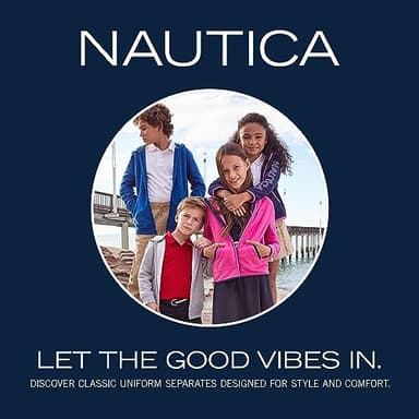 Nautica Girls School Uniform Skinny Pants, Elasticized Waistband with Button Closure, Functional Pockets & Stretch Twill Material Leggings, Navy, 20 Plus - Image 3