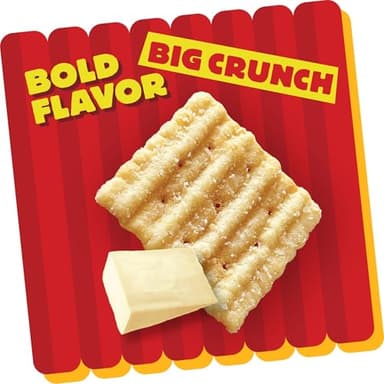 Cheez-It Grooves Crunchy Cheese Crackers, Snack Crackers, Lunch Snacks, Sharp White Cheddar (6 Pouches) - Image 6