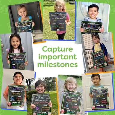 First Day of School Sign Board with Liquid Chalk Markers - 14”x11” Double-Sided & Reusable - My First and Last Day - Back to School Supplies Board for Kindergarten, Preschool - Image 8