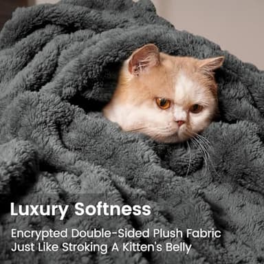 David's Home Ultra Soft Fleece Blanket Queen Size for Bed, Plush Shaggy Fluffy 3D Jacquard Waffle Throw for Couch, Warm Lightweight for Fall Winter,Fuzzy Aesthetic Room Decor,90x90 inches,Dark Grey - Image 7