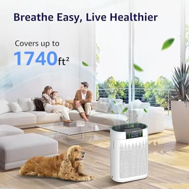 Air Purifiers for Home Large Room Bedroom up to 1740 Ft², Hepa Air Purifier with Air Quality Monitor, Smart WiFi, TRUE HEPA, Sleep Mode, Air Cleaner for Pets, Dust, Odor, Smoke, Pollen, AP2000WF - Image 9