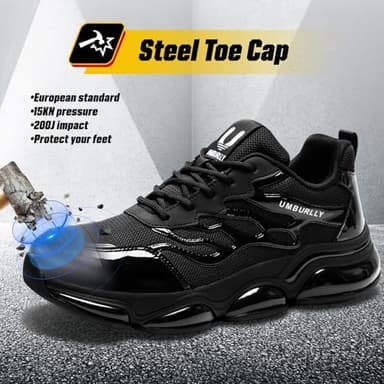 Steel Toe Shoes for Men Women Composite Toe Work Sneakers Comfortable Indestructible Safety Shoes Lightweight Breathable Construction Sneakers Puncture Proof Air Cushion - Image 2