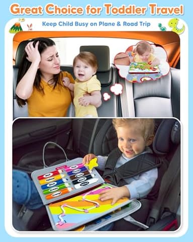 Gojmzo Busy Board Montessori Toys for Toddler Boy Girl Birthday Gifts, Busy Book Sensory Toys for Toddlers, Learning Educational Toddler Travel Activities - Image 2