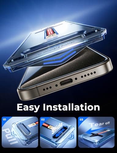 MAGIC JOHN 2 Pack for iPhone 15 Pro Max 6.7 inch Tempered Glass Screen Protector, Auto Dust-Elimination Installation, Bubble Free, Dynamic Island Compatible, HD Clear, Easy Installation - Image 3