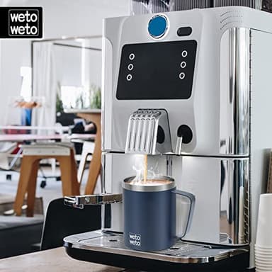 WETOWETO 14 oz Coffee Mug, Vacuum Insulated Camping Mug with Lid, Double Wall Stainless Steel Travel Tumbler Cup, Thermal Coffee Mug, Powder Coated Navy Blue - Image 2