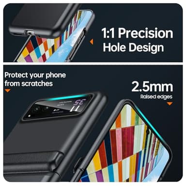 BSNRM for Motorola Razr 2023 Case Full Body Cover & Magnetic Hinge Protection & Ultra Thin Matte PC Shockproof Phone Cover Smartphone Case for Moto Razr 2023 (Black) - Image 4