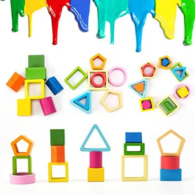 Symdiro Montessori Toys for 1 2 3 Year Old Boys Girls-Wooden Sorting & Stacking Toys for Baby Toddlers,Educational Shape Color Sorter Preschool Kids Gifts… - Image 5