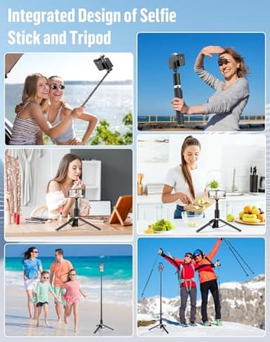 POVODO Phone Tripod Selfie Stick:Phone Stand for Recording,Bluetooth Selfie Stick for iPhone Compatible with Android(Samsung Galaxy s24 Ultra) is Content Creator 's Travel Essentials Tool - Image 6