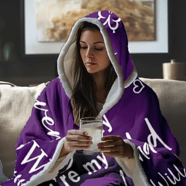 Gifts for Wife from Husband, To My Wife Wearable Blanket Hoodie, Birthday Valentines Mothers Day Romantic Gift for Her Hoodie Blanket - Image 4
