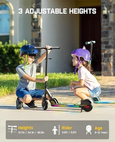 FanttikRide C9 Pro Electric Scooter for Kids 8-12, Adjustable Handlebar Height for Riders 3.9-5.2 ft, 132 lbs, Up to 40 min Continuous Time, 5 Miles Range, 3 Speed Mode 5/8/10 MPH, Blue - Image 4