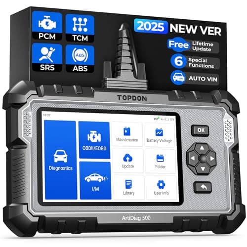 OBD2 Scanner TOPDON AD500, Oil SAS Throttle TPMS BMS EPB Reset, Engine ABS SRS Transmission, Diagnostic Scan Tool, AutoVIN, Car Check Engine Code Reader with Battery Test, Lifetime Wi-Fi Free Update - Image 1