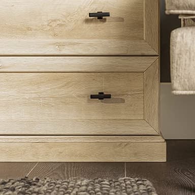 Walker Edison Clyde Classic Rustic 2-Drawer Open-Cubby Nighstands End Side Tables Living Room Bedroom Storage, Set of 2, White Oak - Image 11