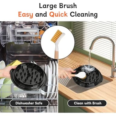 Chicken Shredder with Brush Chicken Shredder Tool Twist Stable Anti-Slip BPA Free Meat Shredder Tool Twist Ergonomic Handle Meat Grinder Dishwasher-safe Transparent Lid Black - Image 3