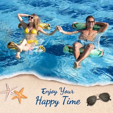 2 Pack Pool Floats Adult - 4-in-1 Pool Floats Hammock, Drifter, Lounge Chair, Saddle, Inflatable Non-Stick PVC Material Pool Float for Vacation - Image 7