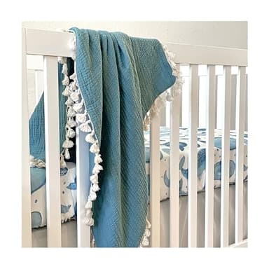 Crane Baby Ocean Crib Sheet, 100% Cotton Fitted Sheet, 28" x 52", Crib Sheets for Boys, Toddler Bed Sheets, Ocean Nursery Decor - Image 4