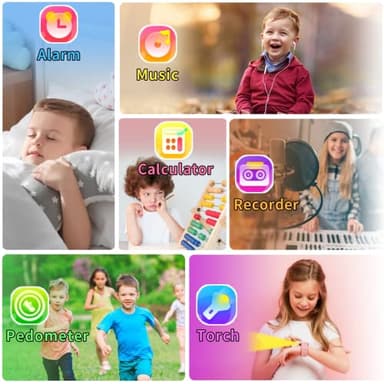 Smart Watch for Kids with 24 Puzzle Games HD Touch Screen Camera Music Player Pedometer Alarm Clock Calculator Flashlight 12/24 hr Gifts for 4-12 Year Old Boys Toys for Kids - Image 4