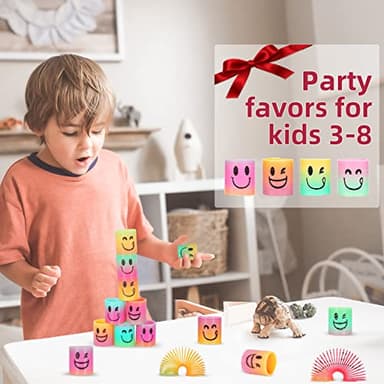 AZEN 24 Pcs Mini Spring Party Favors for Kids 3-5 4-8, Goodie Bags Stuffers for Birthday Party, Classroom Prizes Kids Prizes, Small Bulk Toys Gifts (4 Smile) - Image 5