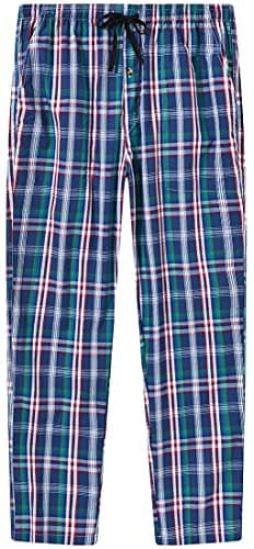 MoFiz Men's Pajama Pants,Cotton Sleep Lounge Bottom Pant Comfortable Plaid Woven Pj's Pants 3pack(D,Large - Image 4
