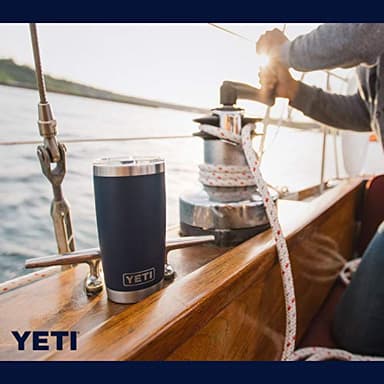 YETI Rambler 20 oz Tumbler, Stainless Steel, Vacuum Insulated with MagSlider Lid, Navy - Image 8