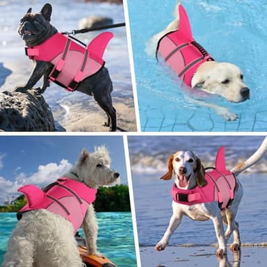 Doglay Ripstop Dog Vests - Shark Life Jacket for Swimming & Boating with High Buoyancy and Rescue Handle - Adjustable for Small to Large Dogs - Image 2