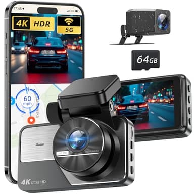 Dash Cam Front and Rear 4K+2K, Dash Camera for Cars, Car Camera, Dual Dashcams for Cars with Night Vision, Built-in WiFi 64GB Card, 24 Hours Parking Monitor, Loop Recording - Image 1
