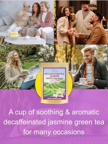 TeeLux Decaf Jasmine Green Tea Bags, Decaffeinated Jasmine Scented Green Tea, Pleasant Aroma & Smooth Taste, 100 Count - Image 7