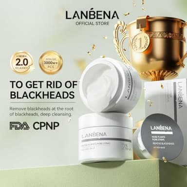 LANBENA 2.0 Blackhead Nose Plants Pore Strips(1.03 Oz), 60pcs Nose Strips for Blackhead Mask, Deep Cleansing Peel off Mask, Black Head Remover Mask - Image 3
