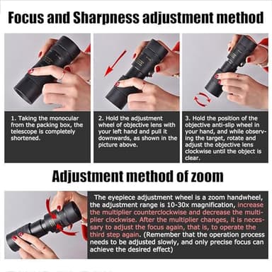 30x40 Monoculars for Adults High Powered, Compact Handheld Monocular Telescope for Smartphone, Mini Pocket Handheld Monocular with Flexible Tripod for Hunting, Star Gazing, Bird Watching, Travel - Image 6