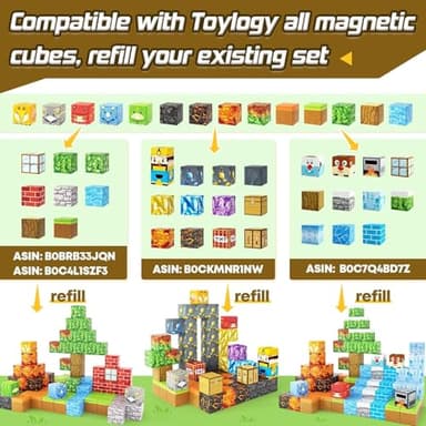 Dinosaur Toys Magnetic Blocks-Build Mine Magnet World Volcano Edition Kids Toy for 3+ Year Old Boys and Girls Building Blocks Toddler Toys Games Through Jurassic Learning Sensory Toy Gifts - Image 3
