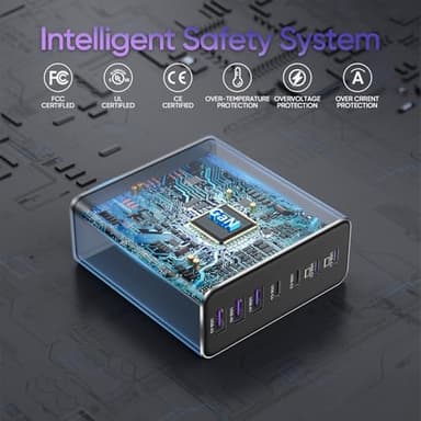 Aluminum Alloy USB C Charger Block Fast GaN Charging Station for Multiple Devices, Dual 65W USB C Laptop Charger for MacBook Pro/Air/iPad Pro/iPhone (Purple) - Image 6