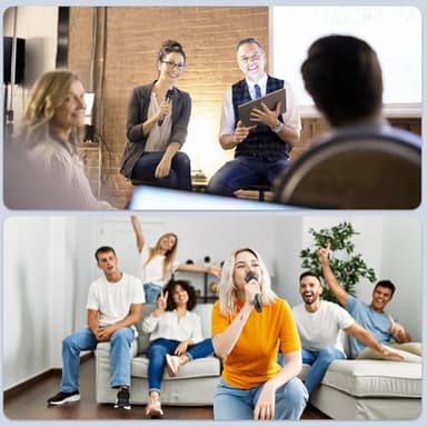 HWWR Wireless Microphones, Professional UHF Dual Microphones for Karaoke, Wireless Dynamic Microphone System Set with Rechargeable Receiver,Plug and Play, Speech, Wedding, Church, PA System - Image 6