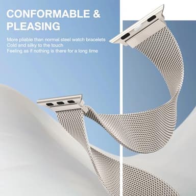 Stainless Steel Milanese Loop Compatible with Apple Watch Bands 38mm 40mm 41mm 42mm 44mm 45mm 49mm 46mm men and women, Magnetic Clasp Replacement for iWatch Ultra Series 11 10 9 8 7 SE 6 5 4 3 2 1 - Image 3
