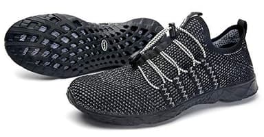 DLGJPA Men's Quick Drying Water Shoes for Beach or Water Sports Lightweight Slip On Walking Shoes Allblack 14 - Image 8