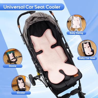 Kaseeous Baby Car Seat Cooler Pad, Mink Dot Car Seat Cooling Pad for Girls Boys, Stroller Cooling Pad with 3D Breathable Mesh, Multifunctional Infant Car Seat Cooling Insert Liner for Summer - Image 6