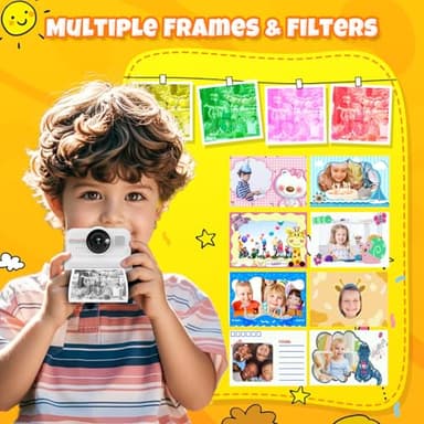 HiMont Kids Instant Print Camera, 1080P HD Kids Camera Instant Print with 3 Rolls Print Paper & 32GB Card, Ideal Kids Toys Gifts for Boys & Girls Age 3-14 (Black) - Image 5