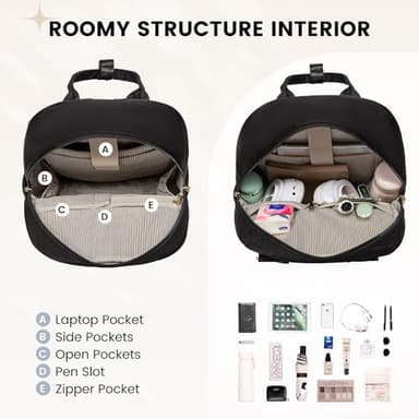 LOVEVOOK Backpack purse for Women, 14 Inch Laptop backpack Cute Waterproof Backpacks Stylish Travel Bags Vintage Daypacks Bookbag for College School Work - Image 3