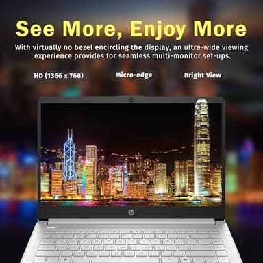 HP Stream 14" HD BrightView Laptop, Intel Celeron N150, 16GB RAM, 288GB Storage (128GB eMMC + 160GB Docking Station Set), Intel UHD Graphics, 720p Webcam, Wi-Fi, 1 Year Office 365, Win 11 S, Silver - Image 5