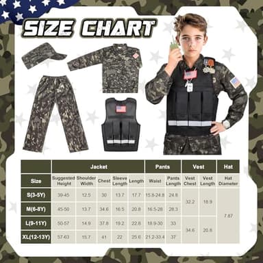 Metemot Kids Army Costume for Boys, Military Soldier Costume with Army Toys, Boys Halloween Costumes with Army Vest, Soldier Boy Dress up Costumes for Play Age 3-12, Halloween Birthday Gift for Kids - Image 6