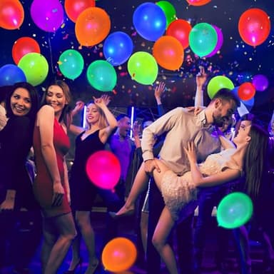 100 Pcs UV Neon Balloons ,Neon Glow Party Balloons UV Black Light Balloons Glow in the dark for Birthday Decorations Wedding Glow Party Supplies Blacklight Reactive Fluorescent Balloons - Image 7