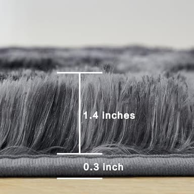 Andency 8x10 Area Rugs for Living Room, Upgrade Non-Slip Fluffy Soft Large Shag Bedroom Carpet, Tie-Dyed Dark Grey Big Indoor Thick Nursery Rug for Kids Dorm Home Decor Aesthetic - Image 2