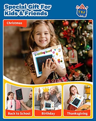 TEKFUN Teen Girl Gifts Ideas, 15inch LCD Writing Tablet for Kids Age 8-10 and Up, Doodle Board 4 5 6 7 Year Old Girl Toys, Mothdays Day Gifts Homeschool Supplies Easter Gifts for Adults(Pink) - Image 6